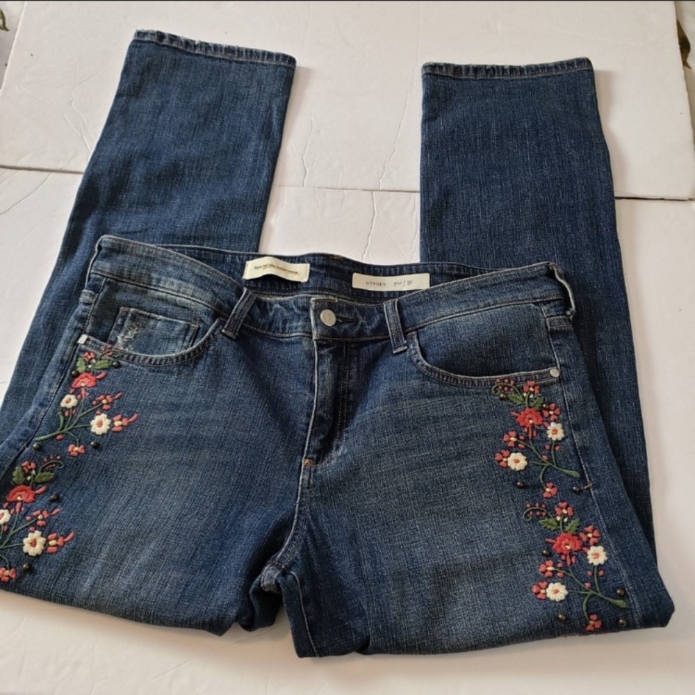 Anthropologie Pilcro&Letterpress embroidered Jeans